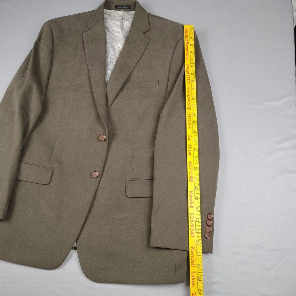 Lauren Ralph Lauren Sport Coat Men's 44R Taupe Faux Suede Blazer Preppy